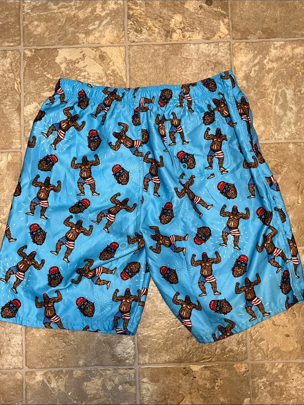Men's Canyon Creek Blue Printed Swim Trunks